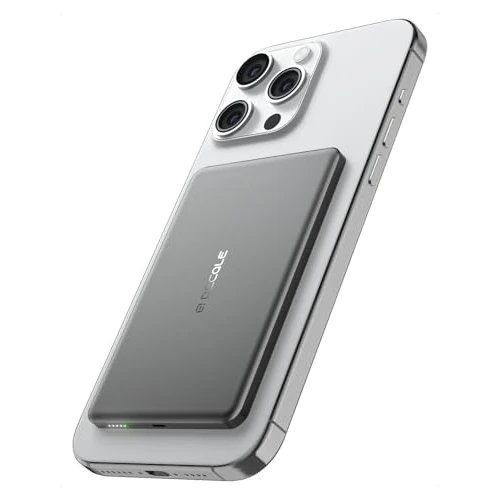 Limited-time offer: decqle "Air" Ultra Thin 5000mAh Wireless Magnetic External Battery with USB-C Fast Charging, Compatible with MagSafe, Only for iPhone 16/15/14/13/12 Series (Grey) from 21.52 £ to 21.52 £ (save 0.00%)