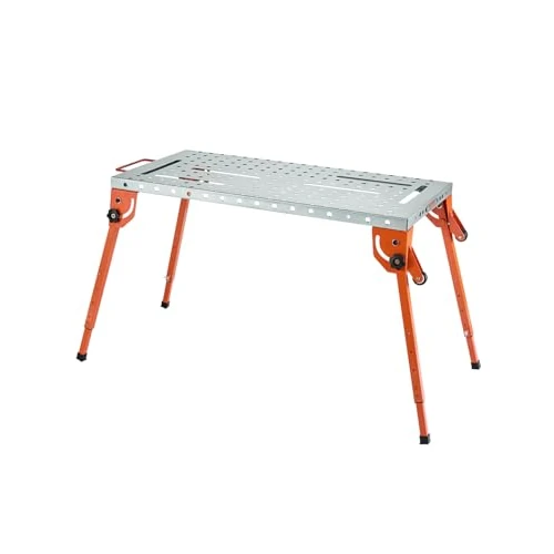 Offerta a tempo: VEVOR Tavolo da Saldatura Pieghevole 533 x 1118 mm Banco da Lavoro per Saldatura, Altezza Regolabile su 4 Livelli, Banco da Lavoro in Acciaio al Carbonio, 6 Slot per Utensili, Fori di Fissaggio 16 mm - 8% da 135.99 € a 124.90 €