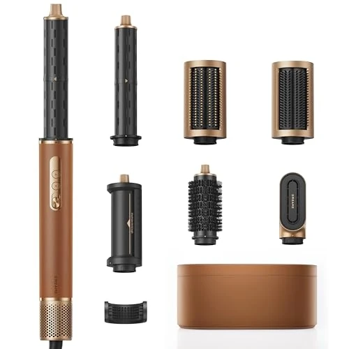 dreame AirStyle Pro, Moldeador de Pelo 7 en 1, Secado Rápido, 2 Cilindros Moldeadores, Da Volumen al Pelo, Reduce el Encrespamiento, Estuche de Piel, Peinado con Flujo de Aire, Diseño Magnético