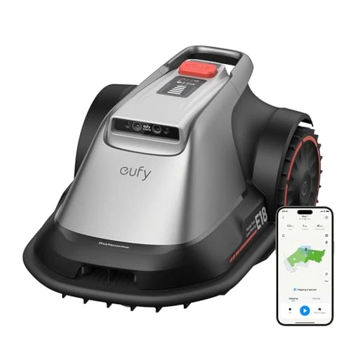 Offerta a tempo: eufy Robot tosaerba E18, Senza cavo limitatore, Nessuna interruzione del segnale,Senza RTK, TrueVision, Sistema GNSS, Giardino fino a 1200 m², Taglio Preciso Bordi, Evita Ostacoli, Controllo App - 7% da 1399.00 € a 1299.00 €