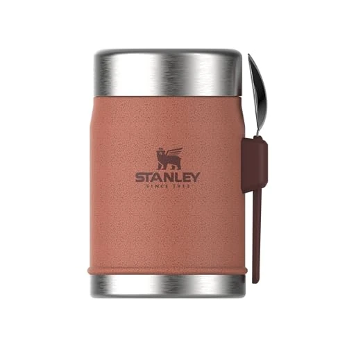 Offre limitee: Stanley 1913 Classic Legendary Food Jar 0.4L avec Cuillére-Fourchette - Thermos Alimentaire Chaud a 7h - Lunch Box Isotherme - Lavable au Lave-Vaisselle - Acier Inoxydable - Sans BPA - Hammertone Clay de 46.00 EUR a 38.49 EUR (economie 16%)
