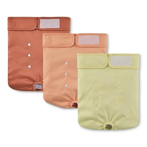 Limited-time offer: Amazon Basics Washable Dog Nappies for Female Dogs, Reusable, High-Absorbency with Sewn-in Pad, Soft and Comfortable Fit, Extra Large, 3-Pack from 8.86 £ to 8.56 £ (save 3%)