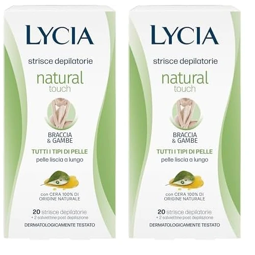 Offerta a tempo: Lycia - 40 Strisce Depilatorie Gambe e Braccia (2 Confezioni x 20 Strisce) — 49% da 10,98 € a 5,58 €