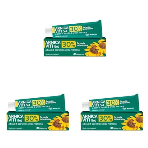 Arnica Viti - Gel Forte, 100 ml, Lenitivo con Arnica Montana al 30%, Sollievo Rapido per Dolori Muscolari e Articolari, Senza Parabeni (Confezione da 3)