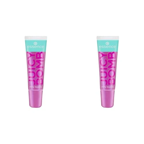 essence JUICY BOMB shiny lipgloss, Nr. 105, Mehrfarbig, glänzend, strahlend frisch, schimmernd, vegan, ohne Alkohol, ohne Parabene, ohne Mikroplastikpartikel, 2er Pack (10ml)
