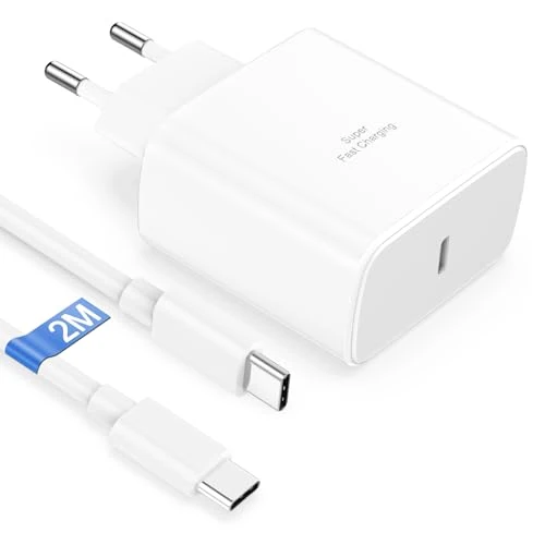 Offerta a tempo: Caricatore USB C 45W Caricabatterie per Samsung Galaxy S25/S24 Ultra/S24+/S23/S22/S21/S20/A15/A14/A55,Presa USB C Caricatore Veloce Galaxy Caricabatterie Type C Alimentatore Spina Fast Charger Bianco - 8% da 11.99 € a 10.99 €