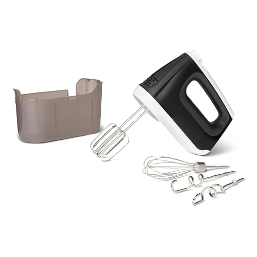 Offerta a tempo: Amazon Basics Mixer manuale elettrico, 6 velocità e funzione turbo, custodia a scatto, 400 watt, Medio, Nero - 40% da 26.09 € a 15.76 €
