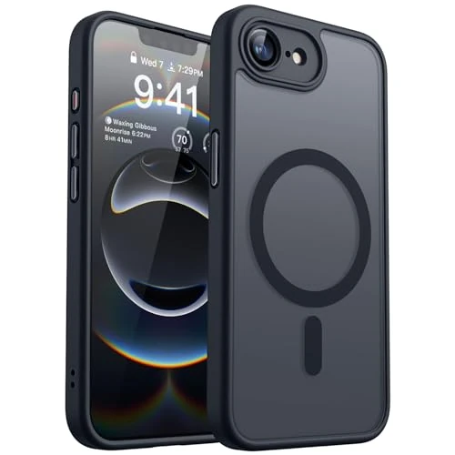 Tijdelijke aanbieding: CANSHN Magnetische Case voor iPhone 16e met Camera Bescherming Compatibel met MagSafe Doorschijnende Matte Achterkant Schokbestendig Telefoon Hoesje Cover (Zwart) van 19.99 € naar 19.99 € (0.00% korting)