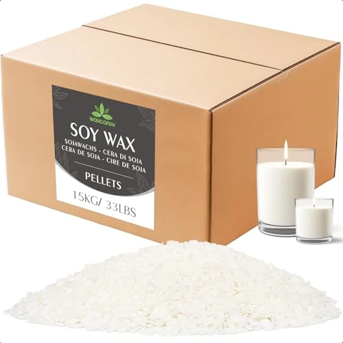Offre limitée : Cire de soja pour bougies, Cire premium pour bougies 15kg de Waxcanpy, Cire de soja écologique 100% naturelle pour bougies de 129.99 € à 117.32 € (10% de remise)