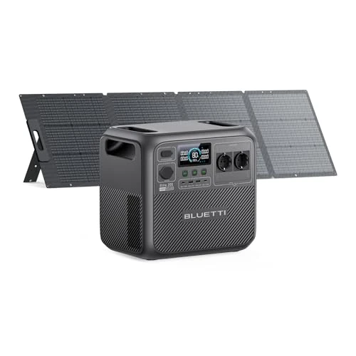 BLUETTI Elite 200 V2 Generator met 200 W zonnepaneel, draagbare krachtcentrale 2073,6 Wh, 2 uitgangen AC 2600 W, LFP-accu 17 jaar, noodenergie voor stroomuitval