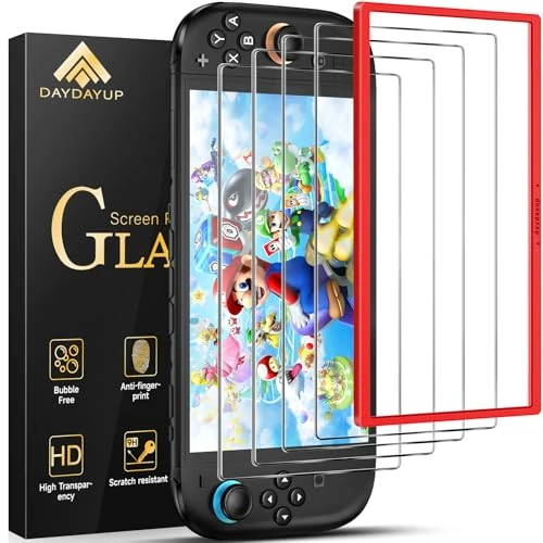 daydayup 3piezas Protector de Pantalla Compatible con Nintendo Switch 2.Cristal Templado Antiarañazos para Switch 2, Película Protectora para Switch 2 [Antiarañazos] [Sin burbujas] [Transparente HD]