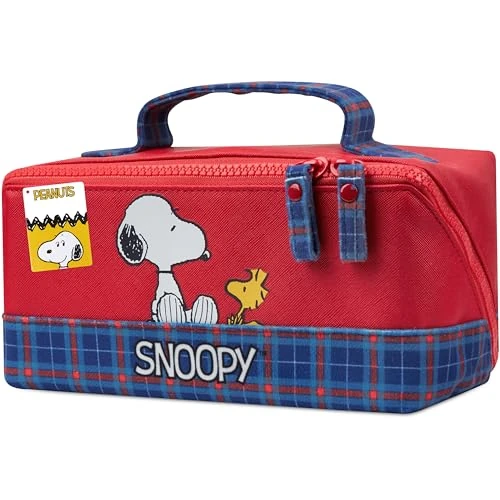Get Trend Peanuts Snoopy Borsa da Toilette Donna e Adolescenti, Necessaire da Viaggio, Trousse Trucchi Ragazza, Beauty Case con Tasca Interna (Rosso Snoopy)
