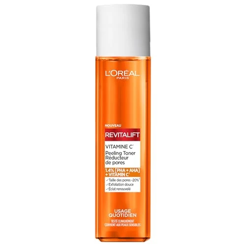 Offre limitée : L'Oréal Paris - Exfoliant Doux - Réducteur de Pores - Formule Enrichie en Vitamine C - Resserre les Pores et Illumine le Teint - Tous Types de Peau - Revitalift - 180 ml de 9.90 € à 9.90 € (0.00% de remise)