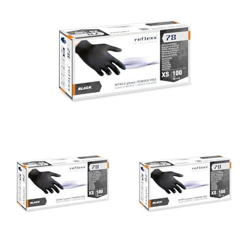 Offerta a tempo: Reflexx R78, Guanti in Nitrile Neri senza Polvere Gr 4, 100 Pezzi, Nero taglia L (Confezione da 3) - 67% da 14.40 € a 4.80 €