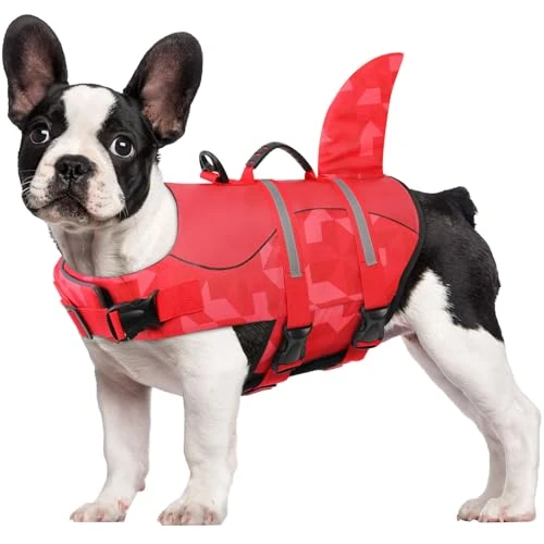 Offerta a tempo: CITÉTOILE Salvagente per Cane, Giubbotto Salvagente per Cani, Ripstop Regolabile Squalo Giubbotto di salvataggio, Leggero e Sicuro per Gli Sport Acquatici, Rosso, L - 0.00% da 40.99 € a 40.99 €