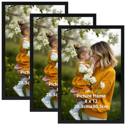 Tijdelijke aanbieding: Vasemouh Fotolijst, 20 x 30 cm, voor op tafel of aan de muur, ideaal voor thuis en op kantoor, zwart pvc-frame, set van 3 van 10.99 € naar 10.99 € (0.00% korting)
