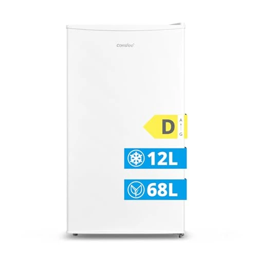 Offerta a tempo: COMFEE' RCD80WH3(E) Frigorifero con Congelatore 80 Liter, Frigo Monoporta, Bassa Rumorosità 39db, Porta Reversibile, Compressore Inverter, Luce LED, Adatto per Casa, Ufficio, Camera, Bianco - 24% da 209.90 € a 159.90 €