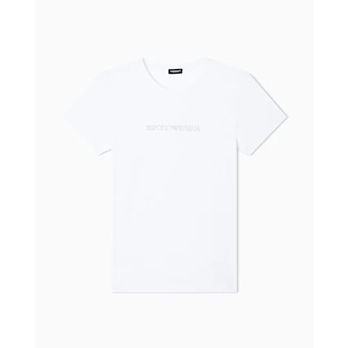 Offerta a tempo: Emporio Armani T-Shirt Girocollo in Cotone Essenziale da Donna, Bianca, L, Regular, Bianco, L - 43% da 53.90 € a 30.75 €