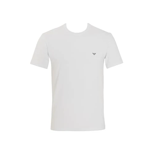 Emporio Armani T-Shirt Homme Essential Coton Col Ras du Cou Blanc XL Ajusté, Blanc, XL