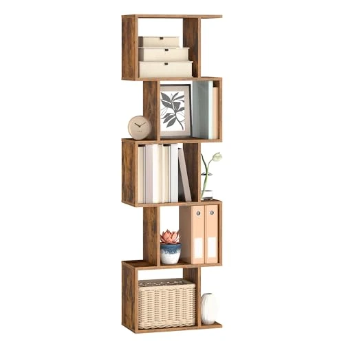 Offerta a tempo: VASAGLE CUSTOS Collezione - Scaffale a 5 Ripiani, Libreria, 24 x 40 x 159 cm, Divisorio per Stanza, Organizzatore a Cubi, Stile Moderno, Soggiorno, Camera da Letto, Ufficio, Marrone Vintage LBC462K01 - 19% da 49.99 € a 40.49 €