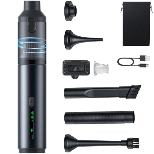 Aspirador de Mano, Aspiradora de Mano 16000PA con Motor sin Escobillas de Alto Rendimiento, Aspirador sin Cable con Accesorios, Aspirador de Mano Potente para Sofá en Casa, Coche, Mesa de Oficina