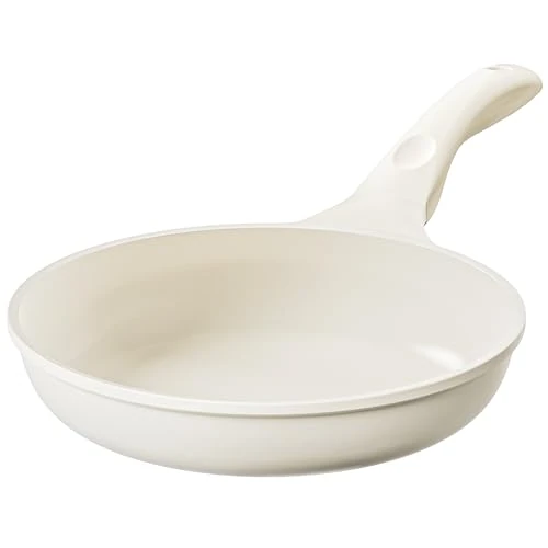 Redchef Frying Pan 24 cm, Ceramic Pan Non-Stick Coating, Omelette Pan Induction, PTFE-Free, PFAS-Free, PFOA-Free, Scratch-Resistant, Dishwasher Safe, White