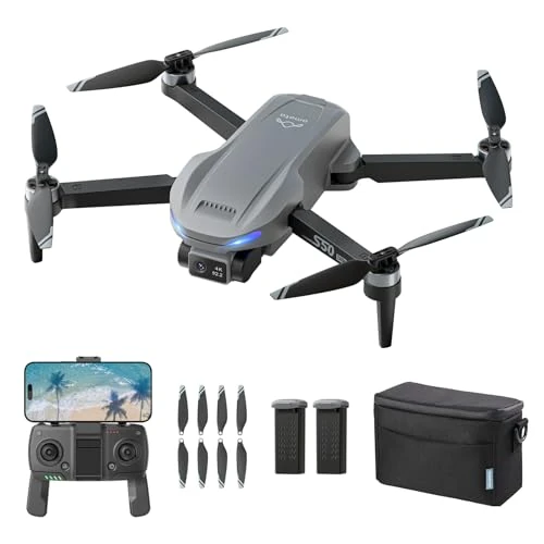 Ameta Drone met Camera 4K Professional met GPS, S50 Lite FPV Drone voor Kinderen en Volwassenen met Automatische Terugkeer/ 50 Minuten Vliegtijd/Follow Me/Intelligente Modus, Minder dan 249 g