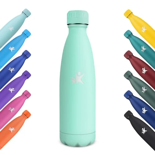 Oferta limitada: KollyKolla Botella Agua Acero Inoxidable, 500ml, Botella Termica, Termo Sin BPA, Cantimplora Termica Reutilizable, Water Bottle con Pared Doble Aislamiento, para Niños, Adultos, Deporte - Azul Verde de 15.99 € a 15.99 € (ahorro 0.00%)