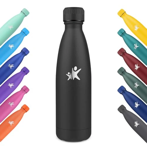 Offerta a tempo: KollyKolla Borraccia Termica 750ml, Bottiglia Acqua in Acciaio Inox, Borracce Termiche, Riutilizzabile, Termos senza BPA, Bottiglia Termica Metallo per Sportiva, Scuola, Palestra, Viaggi - Nero - 40% da 18.99 € a 11.47 €