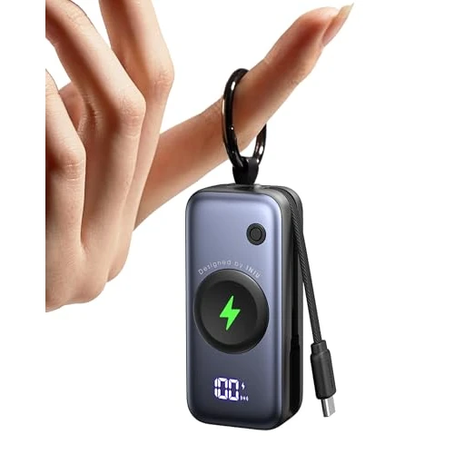 Offre limitee: INIU Power Bank pour Apple Watch, 5000mAh Mini Chargeur Portable, Batterie Externe avec Câble Intégré, Mince Batterie avec Porte-clés et LCD pour iWatch 10/9/8/Ultra2/Ultra/SE, iPhone 16/15 etc de 39.88 EUR a 28.49 EUR (economie 29%)