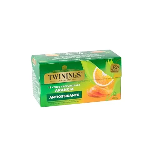 Offerta a tempo: Twinings, Tè Verde Aromatizzato all'Arancia, Antiossidante, 20 Filtri - 22% da 3.79 € a 2.95 €