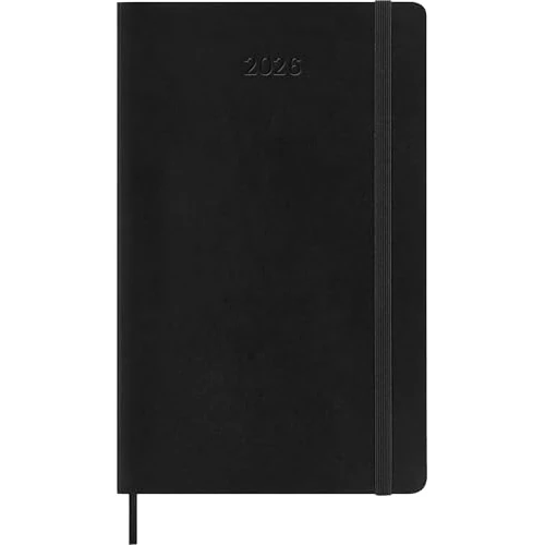 Moleskine 12 Monate Wochen Notizkalender Deutsch 2026, Pocket/A6, 1 Wo = 1 Seite, rechts linierte Seite, Weicher Einband, Schwarz
