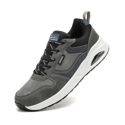 TARELO Men's Shoes Sneakers Air Sneakers Breathable Sports Shoes Men's Walking Tennis Shoes, A Grey, 8.5 UK