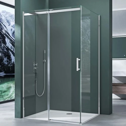 Offerta a tempo: Mai & Mai Box Doccia 80x120cm, Cabina Bagno in Vetro Trasparente 8mm ad Apertura Scorrevole Box Cabina Doccia Angolare, Apertura Sinistra/Destra Ravenna18K - 0.00% da 349.95 € a 349.95 €