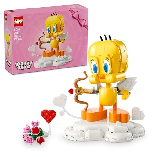 Offerta a tempo: LEGO Titti - Uccellino Giocattolo - Modello Looney Tunes da Esposizione con Mazzo di Fiori, Cuore, Arco di Cupido e Supporto a Forma di Nuvola - Regalo per Bambine e Ragazze da 12 Anni in Su - 40824 - 6% da 34.99 € a 33.05 €