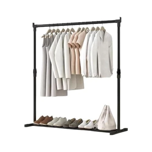 AQRA Perchero Burro Ropa, Percha Resistente de 4 Capas, Con Versión de Malla Para Colgar Pantalones, 193.5 * 43.5 * 195, Capacidad de Carga Máxima 1300 Libras (Percha metálica de una sola sección)