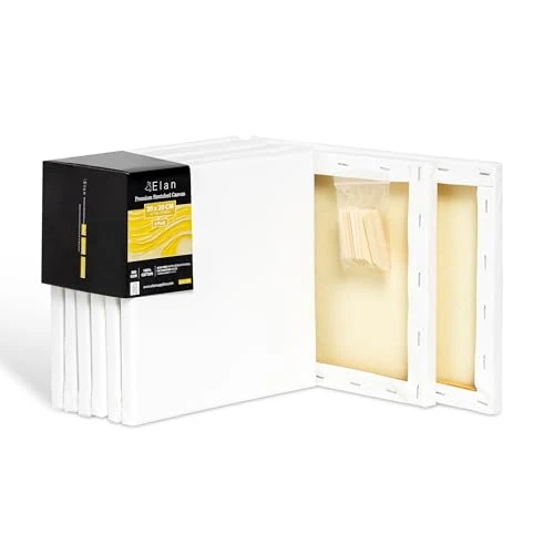 Offerta a tempo: Elan Tela per Dipingere 20x20 380 gr, Set da 6 Tele per Dipingere 20x20, 100% Cotone Tele Pittura, Canvas for Painting 380 GSM, Tela 20x20 - 19% da 20.95 € a 16.95 €