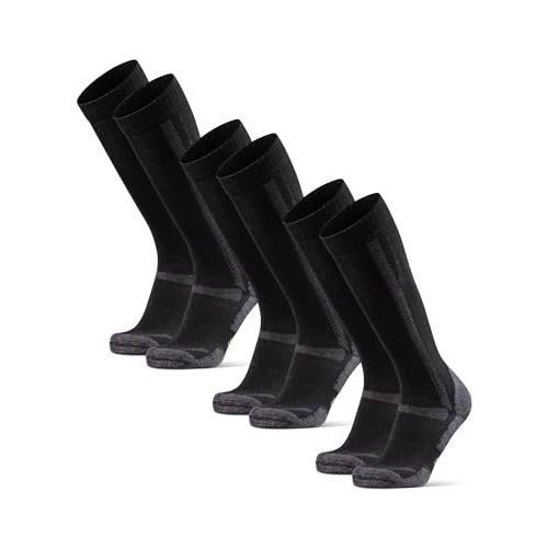 DANISH ENDURANCE Calcetines de Lana Merino Hasta la Rodilla Unisex, 1 o 3 Pack, Negro, 39-42