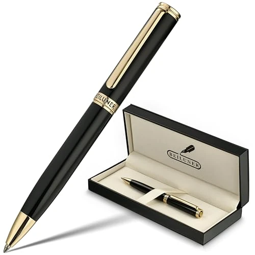 Limited-time offer: BEILUNER Luxury Gel Pen with 24K Gold Finish, Black Piano Lacquer | Luxury Grade Craftsmanship, Best Pen Gift Set for Men and Women, Professional, Executive, Office, Retractable Nice Pens from $29.99 to $29.99 (save 0.00%)