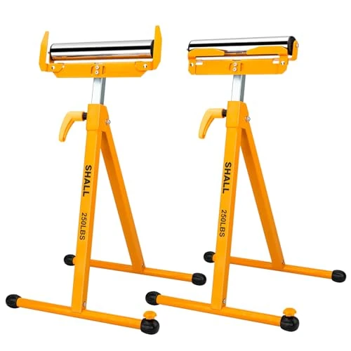 Limited-time offer: Shall 2-Pack Folding Roller Stand - Heavy Duty 250 LBS Load Capacity - 27.8-43'' Adjustable Height - for Table Saw Outfeed Woodworking from 51.99 £ to 51.99 £ (save 0.00%)
