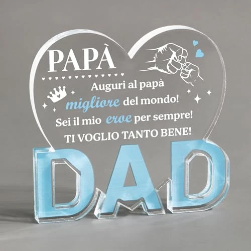 BOFUNX Prezent na Dzień Ojca Tabliczka Tata Dekoracyjne Akrylowe Pomysły na prezent Urodziny Boże Narodzenie