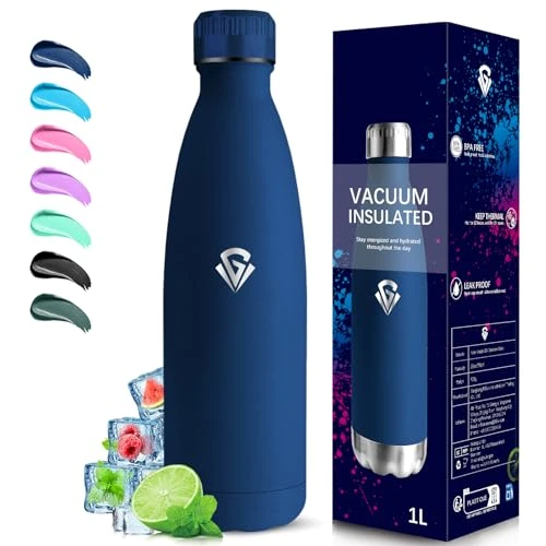 Beperkte aanbieding: Grsta 1l, Sportwaterfles, Bpa-Vrij, Lekvrij, Draagbaar, GeïSoleerde Fles, Dubbelwandige GeïSoleerde Fles, Metalen Waterfles Voor Wandelen, Kamperen, Fitness van 21.81 EUR naar 21.81 EUR (besparing 0%)