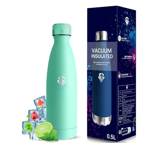 Oferta limitada: Grsta Botella Agua Acero Inoxidable- 500ml- Cantimplora Termica, Botella de Agua, A Prueba de Fugas, sin Bpa, Doble Aislamiento, Cantimplora Infantil para la Escuela, Viajar, Oficina, Cámping de 15.51 € a 15.51 € (ahorro 0.00%)