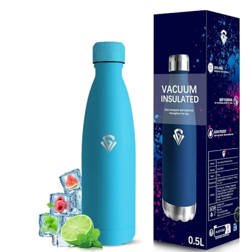 Offre limitee: Grsta Gourde- 500ml- Gourde Isotherme, Sans BPA, Gourdes Enfant, 24h Froid & 12h Chaud, Bouteille Isotherme, Anti Fuite, Gourd Reutilisable, Bouteille d'eau pour l'École, Voyage, Camping, Bureau de 14.99 EUR a 14.99 EUR (economie 0%)