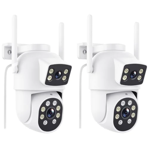 Begrenztes Angebot: 3K Überwachungskamera Aussen mit Doppelobjektiv, PTZ Outdoor WLAN IP Kamera Überwachung Außen mit Automatische Verfolgung, Farbiger Nachsicht, Zwei-Wege-Audio, IP66, 2 Stücke von 90.18 EUR auf 71.24 EUR (Rabatt 21%)