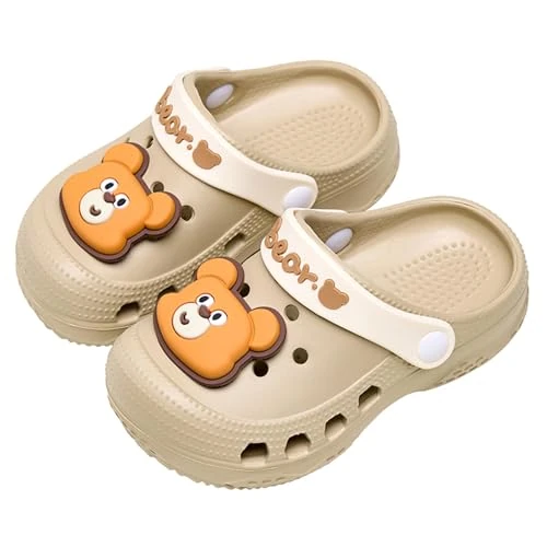 Offerta a tempo: SMajong Zoccoli Sabot Bambini Antiscivolo Scarpe da Giardino Ragazzi Ragazze Estate Sandali da Spiaggia Carino Ciabatte Pantofole Stile C Khaki 32/33 EU - 45% da 21.99 € a 12.15 €