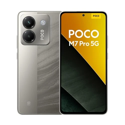 POCO M7 Pro 5G, smartfon 8 + 256 GB, srebrny, 50 MP Sony z OIS, akumulator 5110 mAh, ładowanie turbo 45 W, wyświetlacz AMOLED 120 Hz (zasilacz nie wchodzi w zakres dostawy)