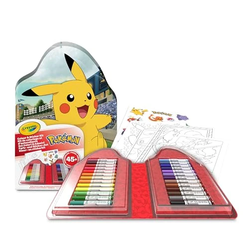 Limited-time offer: CRAYOLA - Case with Colours & Stickers Pokémon, Felt Pen Set, Colouring Pages, Stickers, 45 Pieces, Creative Gift for Children from 5 Years, 04-0785 from 18.76 £ to 18.76 £ (save 0.00%)
