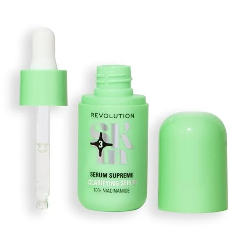 Offerta a tempo: Revolution SKin, Serum Supreme Clarifying Serum, Siero Purificante con 10% Niacinamide e Zinco, Idrata e Illumina, Vegano e Cruelty-Free, 30ml - 49% da 8.99 € a 4.60 €