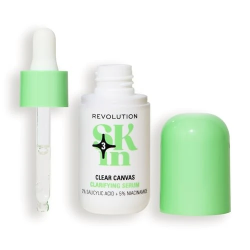 Revolution SKin, Clear Canvas Clarifying Serum, Zuiverend Gezichtsserum met Niacinamide en Salicylzuur, Vermindert Onzuiverheden, Veganistisch en Dierproefvrij, 30ml